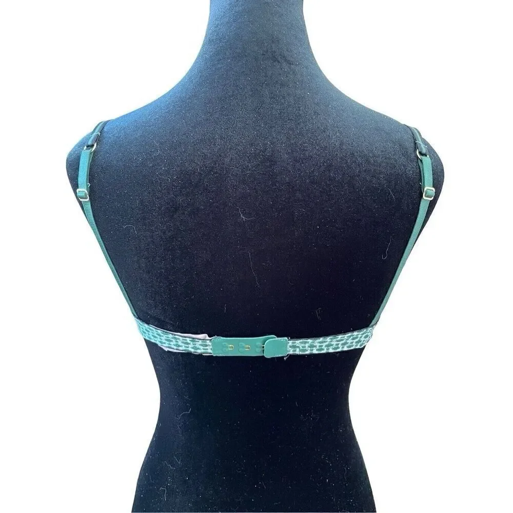 STELLA McCARTNEY Intimates Black Lace Bra Green Cup Underwire S230-255 32C NWOT